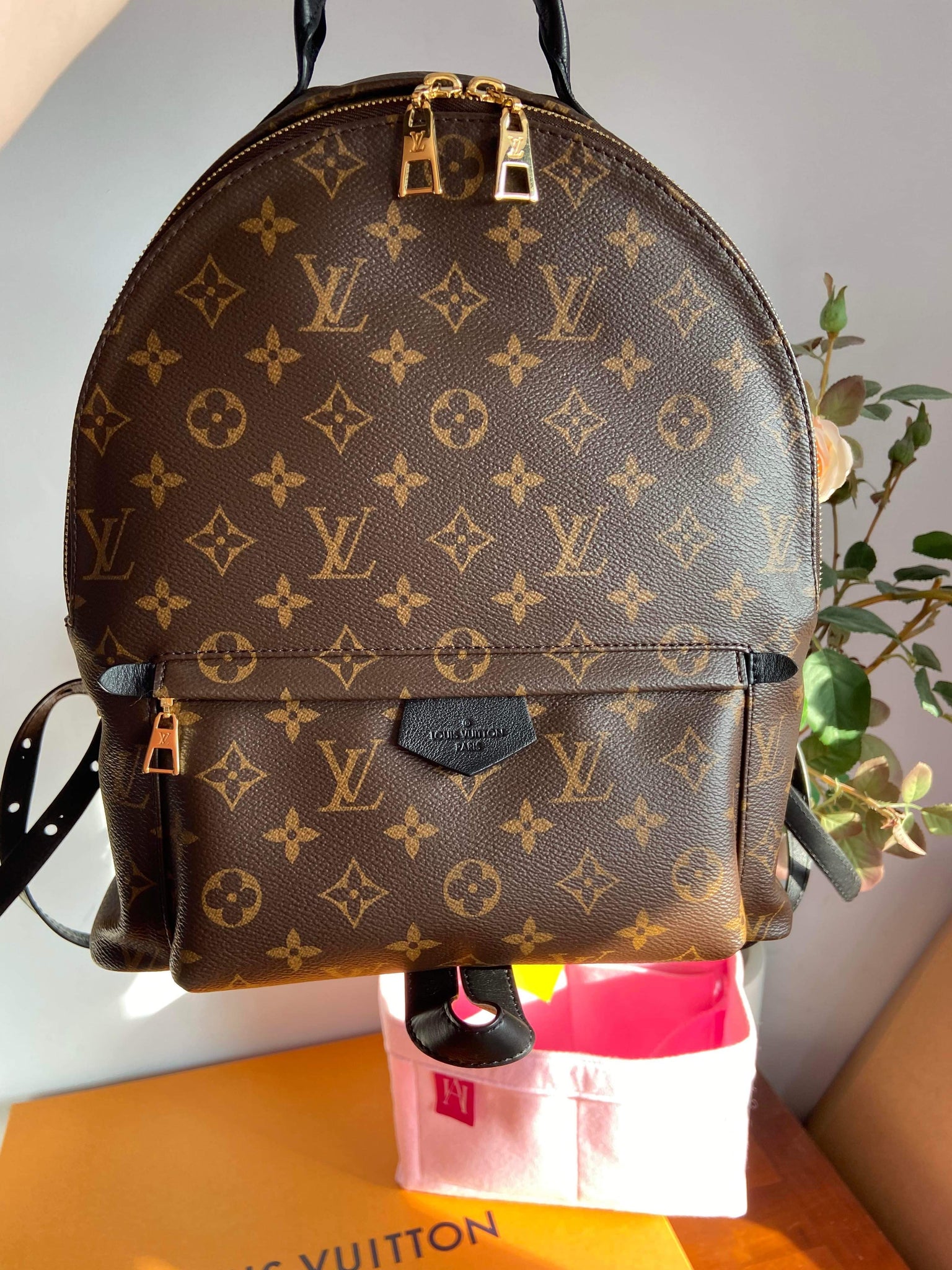 LOUIS VUITTON Monogram Palm Spring MM Backpack  GHW